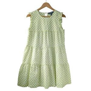 ModCloth Eyelet Lace Lime Green & White Mini Dress
